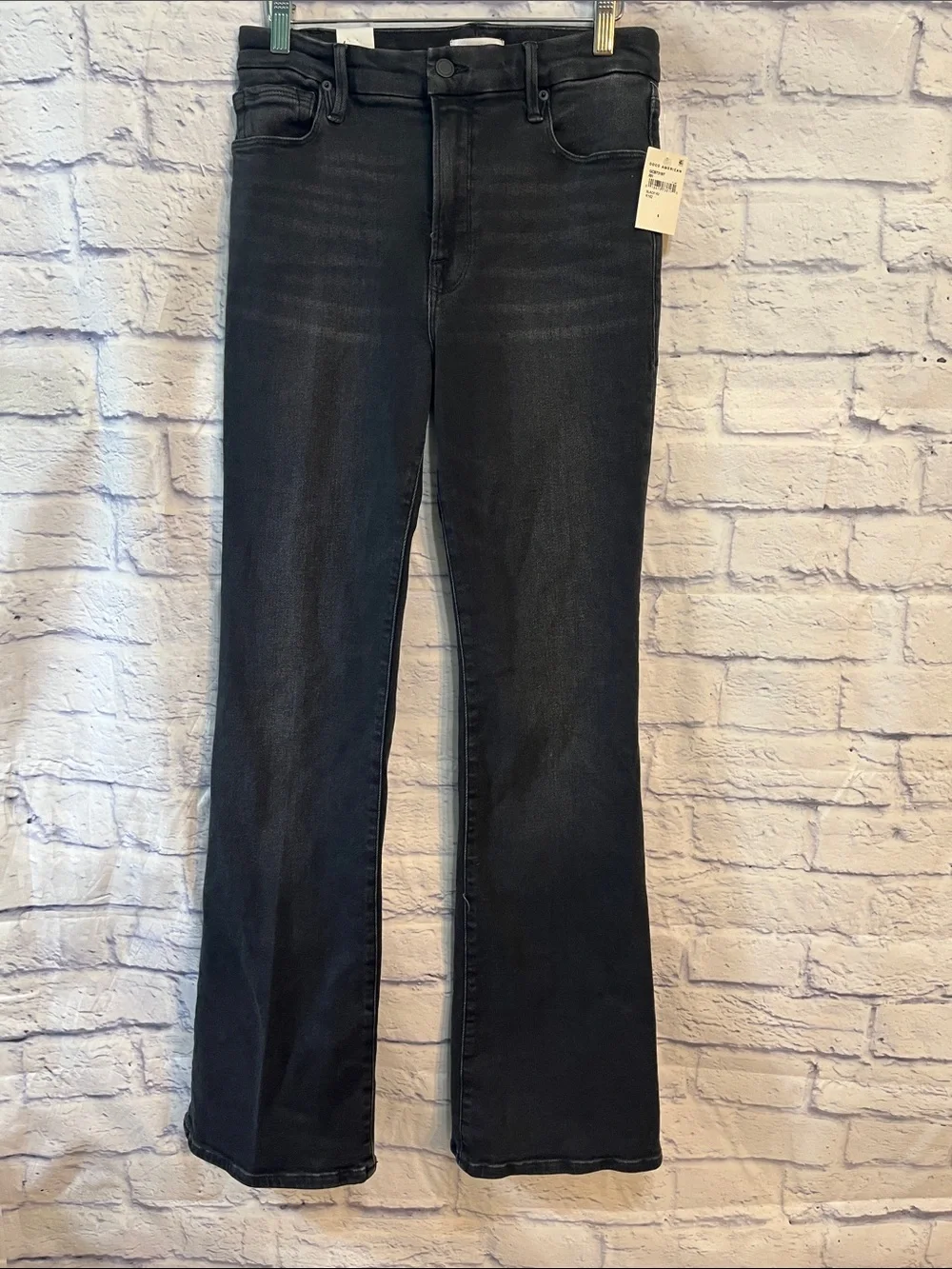 Good American Good Classic High Rise Bootcut Jeans NWT Black Size 6